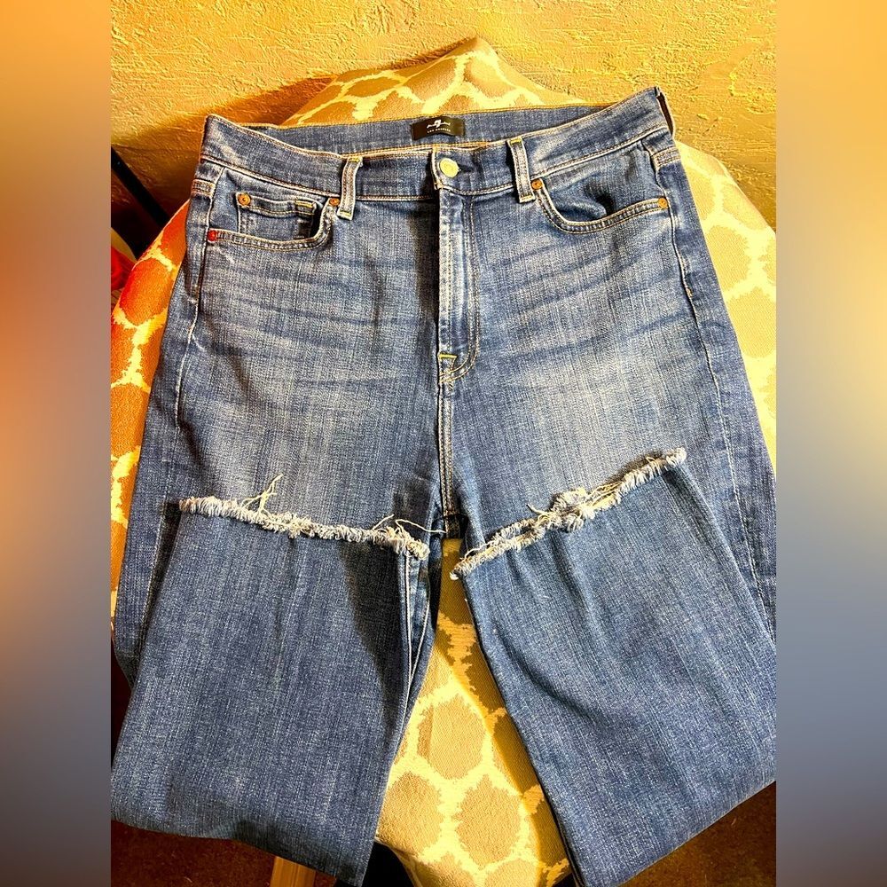 7 for All Mankind high waist slim kick Women's Jeans- medium wash